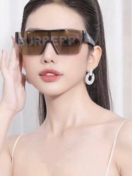 Burberry BE4291 42687 Shield Sunglasses - Green / Grey main image 12